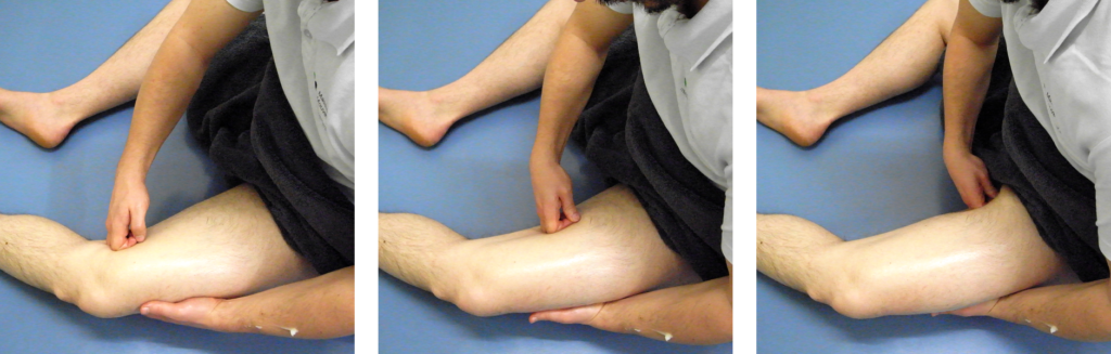 auto-massage des genoux : adducteurs