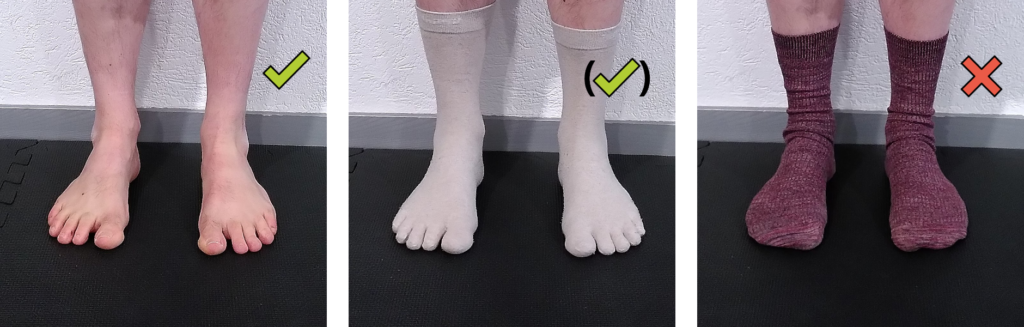 renforcer les muscles des pieds - pieds nus vs chaussettes